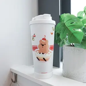 Tasse en acier inoxydable style beignet de 710ml KiKi QUOKKA avec conception saine et écologique et paille pour la rentrée scolaire - Product Image 2
