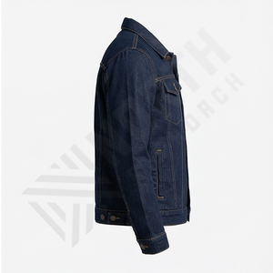 Chaqueta Vaquera de Algodón de Alta Calidad para Hombre, Cuello Alto, Botones, Estilo Casual, Logotipo Personalizado en la Parte Delantera, Prenda Exterior Duradera, Colección de Moda - Product Image 3