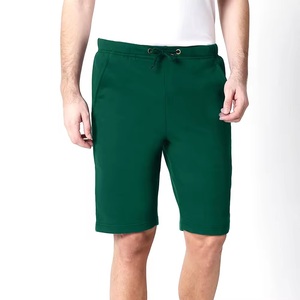 Pantalones cortos informales de verano de algodón y lona para hombre, ropa de calle con cintura elástica, cordón caliente para correr, Terry sólido más nuevo - Product Image 1