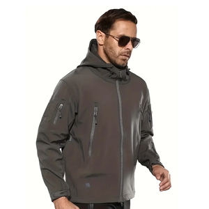 Vêtements de plein air Veste Softshell pour hommes Imperméable Coupe-vent Respirant Tactique Multi-Pocket Zipper Print - Product Image 6