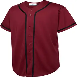 Benutzer definierte Baseball Jersey Mesh Dry-Comfort Soft Stitch Name/Nummer Sportswear für Männer/Frauen, Full-Botton im Freien/drinnen
