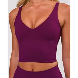 Soutien-gorge de sport Vitality Long Line - Imprimé Plum Caspia, léger et rembourré, pour l'entraînement, disponible en grandes tailles XS - Product Image 3