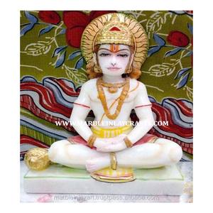 Belle Statue Hanuman avec peinture finition polie, culte religieux Hindu fabriqué par un Designer indien - Product Image 1