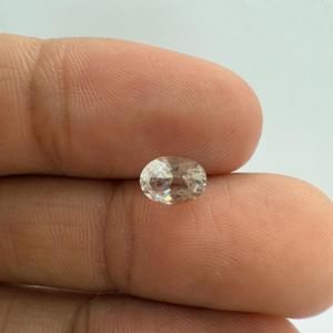 Saphir naturel incolore pierre précieuse lâche coupe ovale 1.08ct taille de mélange meilleur prix au Sri Lanka - Product Image 3