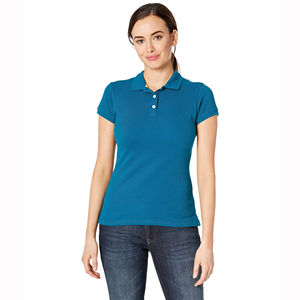 Venta caliente 220gsm algodón mujeres para camisetas de polo nuevo diseño personalizado con LOGOTIPO personalizado Casual patrón sólido - Product Image 1