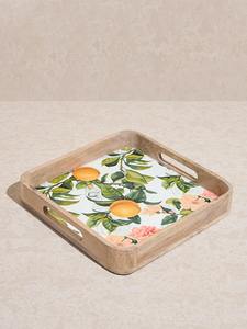 Plateau de service en bois écologique émaillé, plateau de service de cuisine durable - Product Image 2