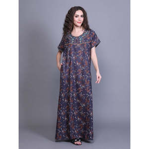Camisón Largo Cómodo para Uso Diario Alpine para Mujer, Talla XL, Tejido Suave y Transpirable con Bolsillo Lateral, Camisón Maxi Estampado - Product Image 2