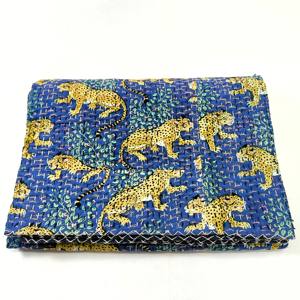 New Traditional <b>Handmade</b> Kantha Bedspreads Bird Print <b>Quilted</b> Embroidered Cotton Organic Home Hotel Highly Discounted Prices - Product Image 1