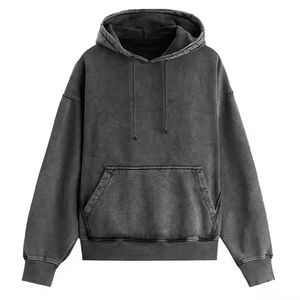 Sudadera con capucha lavada con ácido para hombre de algodón 100%, patrón de estampado de estilo callejero, logotipo personalizable, característica anticontracción, suministro al por mayor de invierno - Product Image 6