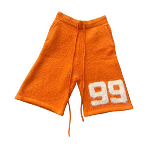 Pantalones cortos deportivos de algodón con estampado sólido y logotipo frontal OEM para hombre - Product Image 1