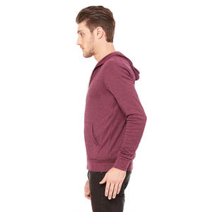 Lightweight Unisex Hooded Full-Zip Tee Tri-Blend Fabric for a Soft Cotton Jersey Long Sleeve Zip Hoodie Tri-Blend Jacket - Product Image 4