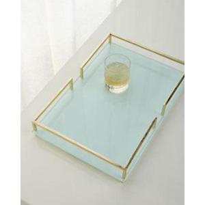 Plateau de service traditionnel en résine avec motifs peints à la main fini de protection poli parfait pour une table élégante - Product Image 2