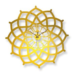 Horloge murale en acier à affichage à aiguilles en quartz à face unique Art déco moderne 60 cm pour salon Design géométrique Mandala - Product Image 1