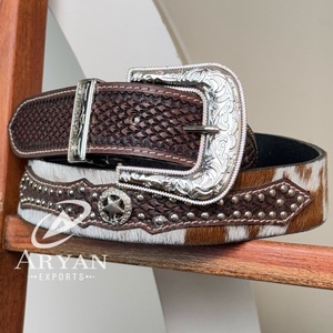 Ceintures en cuir de vachette Western scintillant de créateur Vente en gros de haute qualité cristal unisexe diamant strass usiné à la main cristal - Product Image 1