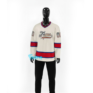 Maillots de hockey sur glace personnalisés OEM 100% polyester respirant imprimé par sublimation Logo d'équipe Uniforme d'entraînement Vente en gros - Product Image 6