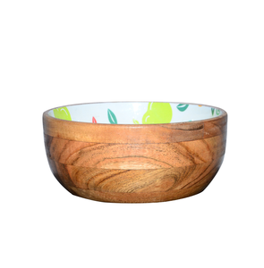 Récipients d'emballage alimentaire de bol de salade de fruits imprimés en bois écologique avec forme ronde au meilleur prix - Product Image 1