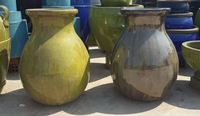 [Jason] Vente en gros de grands pots de jardin en céramique bleue émaillée, pots de jardin hauts pour l'extérieur, vase d'extérieur