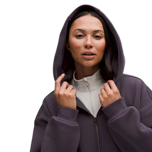 Sweat à capuche d'hiver surdimensionné pour femme, 100% coton, lourd, respirant, imperméable, avec logo personnalisé, vente en gros, fermeture éclair intégrale, design masque de ski - Product Image 3