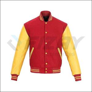 Support personnalisé pour hommes avec broderie en chenille Veste d'hiver décontractée en cuir à manches Baseball Letterman Varsity Cotton Personnalisable - Product Image 1