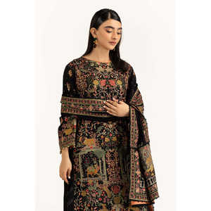 IUSTKSD-1072 Conjunto de 3 Piezas para Mujer, Estilo Bohemio, Ecológico, de Seda Cruda Bordada, Satinado, Semi-Formal, para Otoño - Product Image 5