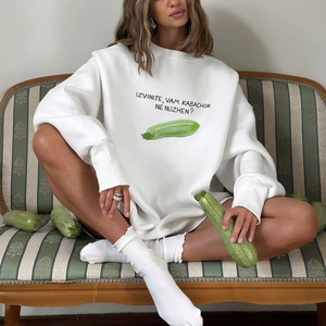 Sweat-shirt à motif de crème glacée douce, rose, confortable, style streetwear, col rond, tissu doux, tendance, décontracté, pour les marques de mode, vente en gros - Product Image 1