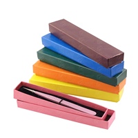Organisateur de boîte de rangement noir pour pince à cils pointus boîte d'emballage vide outils en acier inoxydable avec Logo personnalisé