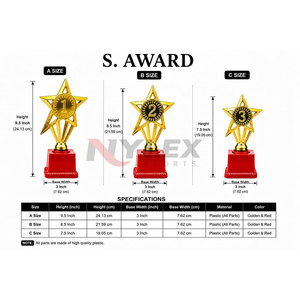 Trophée d'or S.Award, coupe de reconnaissance en argent pour les cérémonies de récompense, les événements sportifs, les vainqueurs des compétitions et les honneurs spéciales - Product Image 4
