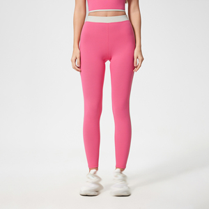 Women's High Elasticity Seamless Ruched Peach <b>Butt</b> <b>Lift</b> High-Waisted Athletic Yoga <b>Leggings</b> with Spandex/Polyester Material - Product Image 1
