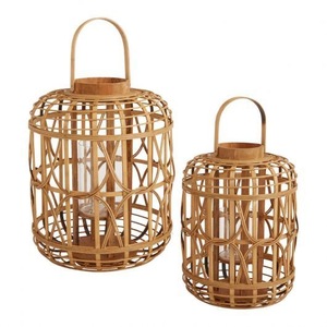 Lanterne à bougie en rotin rustique écologique de style Boho pour décoration intérieure naturelle et éclairage de jardin extérieur - Product Image 2