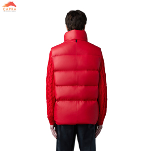 Gilet bouffant sans manches pour hommes avec long col mandarin respirant et design uni - Product Image 4