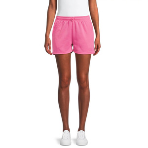 กางเกงขาสั้นผ้าฟลีซเอวสูงสำหรับผู้หญิงกางเกงวิ่งผ้าฝ้าย100% ลำลองมีเชือกผูกสีตามสั่ง - Product Image 2