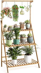 Vente chaude Moderne Multi Niveaux Suspendus En Bois Plante Stand Pot De Fleur Organisateur Planteur Présentoir Décoration Maison Jardin - Product Image 3