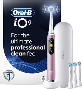 Brosse à dents électrique Oral-B iO Série 9 avec 4 têtes de brosse de rechange Oral-B, Rose Quartz - Product Image 1