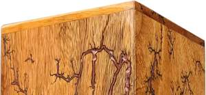 Urne en palissandre Boîte pour cendres humaines Lichtenberg Figure Urne pour cendres humaines Urne de crémation Boîte funéraire adulte grand enterrement (moyen) - Product Image 3