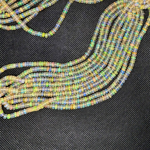 Perles en vrac lisses éthiopiennes Welo Opal 8mm Rondelle pour bijoux faits à la main - Product Image 2