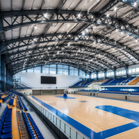 Pabellón deportivo de estructura de acero prefabricada de construcción rápida, marco de acero personalizado para cancha de bádminton, tenis y gimnasio en interiores.