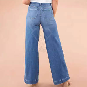 Jeans larges à poches multiples pour femmes Vêtements d'extérieur Jeans larges légers pour femmes Vente en ligne - Product Image 5