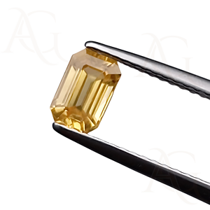 Pierre précieuse de laboratoire en saphir jaune octogonal pour la fabrication de bijoux Flame Fusion 3x5 4x6 5x76x8 8x10 Certificat de création - Product Image 1