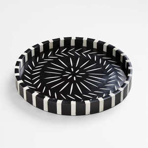 Plateau carré en bois fait à la main avec conception d'incrustation d'os de fantaisie taille personnalisée de haute qualité pour le service à la maison de cuisine - Product Image 5