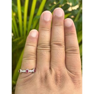 925 <b>Silver</b> Natural Ruby <b>Statement</b> <b>Ring</b> 24K Gold Plated Boho Style Romantic Everyday Wear Gemstone <b>Ring</b> - Product Image 3