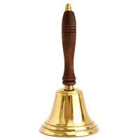 Cloche à main en laiton avec manche en bois pour l'utilisation de la prière de l'école de l'église du temple et la décoration intérieure Instrument religieux traditionnel Idée cadeau