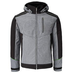 Venta al por mayor de chaqueta Softshell impermeable por encargo de los hombres transpirable de talla grande con logotipo de punto estampado cierre de cremallera OEM suministro - Product Image 1