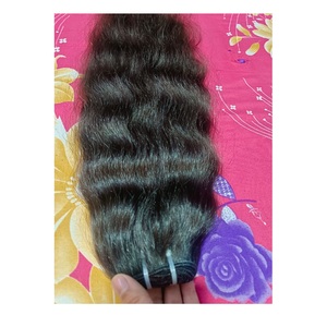 Máquina India cruda a granel de doble trama ondulada de visón recto sin procesar cabello virgen que teje paquetes de extensiones de cabello humano proveedor - Product Image 4