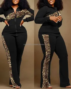 Trend Keep Warm Joggers recortada superior estampado personalizado para mujer polar dos piezas Jogger chándal conjunto mujer chándal conjunto - Product Image 4