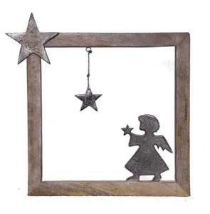 Best Quality Casted Aluminum <b>Christmas</b> <b>Tree</b> and Deer Silver Finished in <b>Wooden</b> Frame Handmade <b>Christmas</b> Decorative Items - Product Image 6