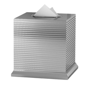 Porte-mouchoirs décoratif en acier inoxydable pour décoration de table Boîte à mouchoirs en acier inoxydable au design nervuré pour la vaisselle du dîner - Product Image 1