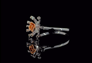 0.15 CTW Lab Grown Diamond Two Tone <b>Statement</b> <b>Ring</b> SGL Certified 14K Solid White and Rose Gold - Product Image 3