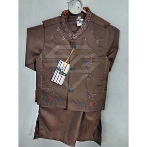 Conjunto de Kurta y Pijama para Niños con Chaleco - Ropa Tradicional Moderna para Fiestas y Bodas 100% Algodón de Secado Rápido para Todas las Temporadas - Product Image 5