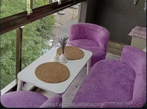 Lazy Sofa Chair Set 2 + 1 + 1 Boucle Sillas de ocio de felpa - Product Image 5