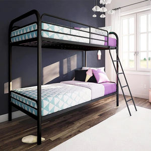 Cama de metal minimalista moderna con acceso seguro a la escalera - Product Image 3